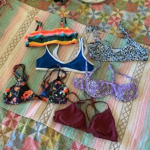 6 bikini tops for you! All size small shein, zaful, Malibu, xhiliration